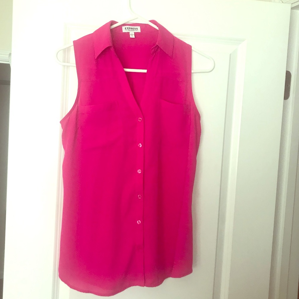 Express hot pink Portofino sleeveless blouse